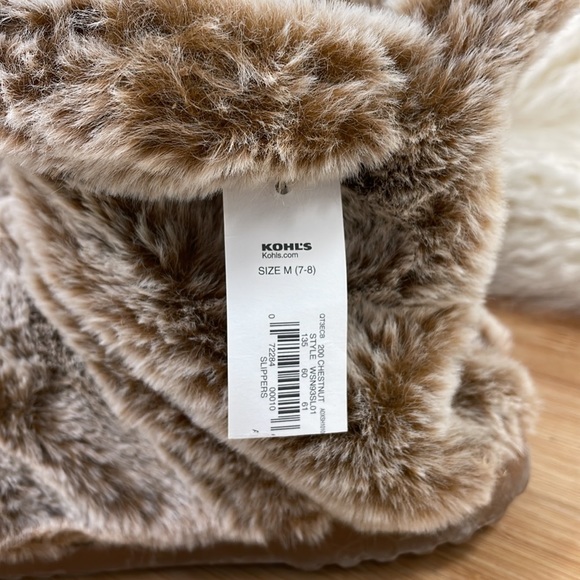 Sonoma // Ultra Plush Slouchy Rubber Sole Slippers Women Sz 7-8 Chestnut NWT - Picture 3 of 12